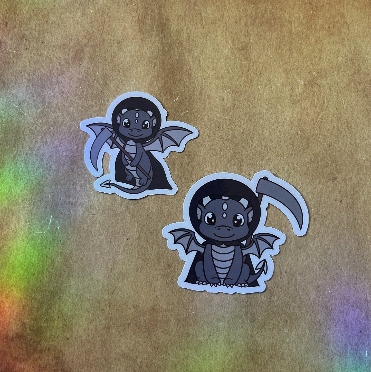 Halloween Dragon Character Sticker Pair