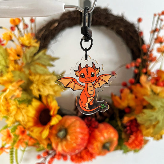 Halloween Dragon Acrylic Key Ring