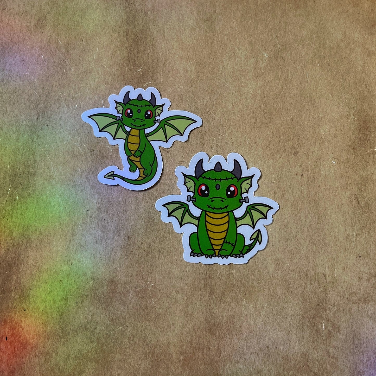 Halloween Dragon Character Sticker Pair