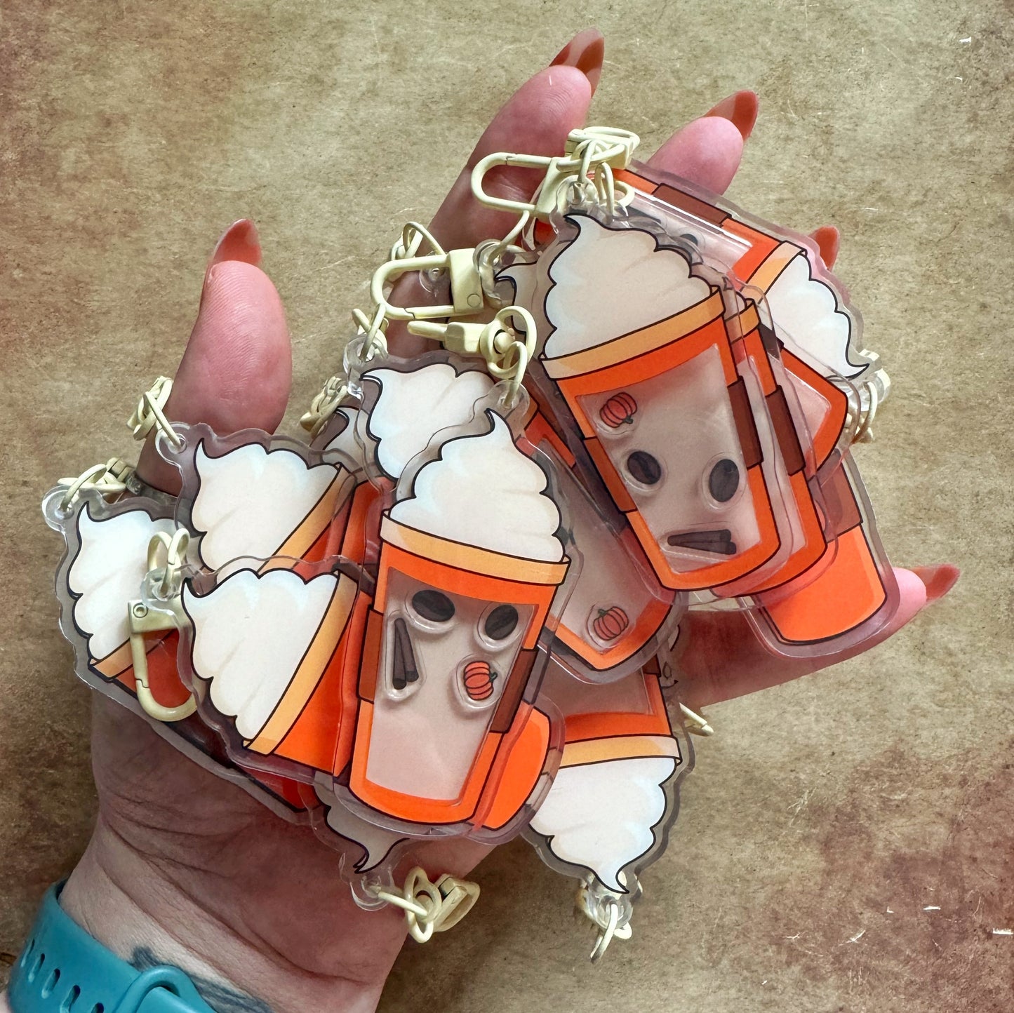 Pumpkin Spice Latte Shaker Keyring