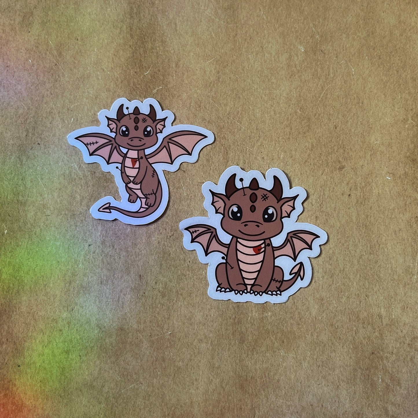 Halloween Dragon Character Sticker Pair