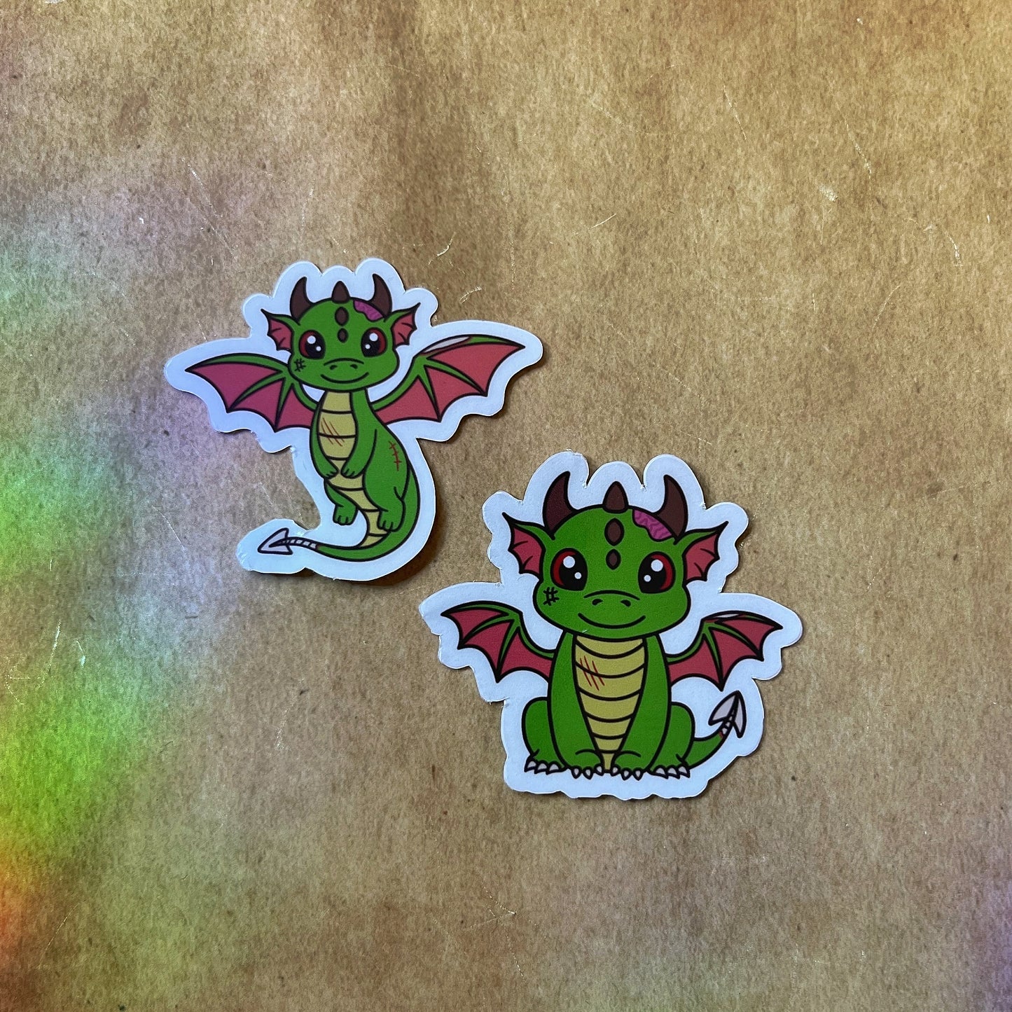 Halloween Dragon Character Sticker Pair