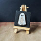 Ghost with Dog Wooden Pin