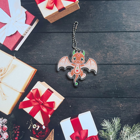 Christmas Dragon Acrylic Charm