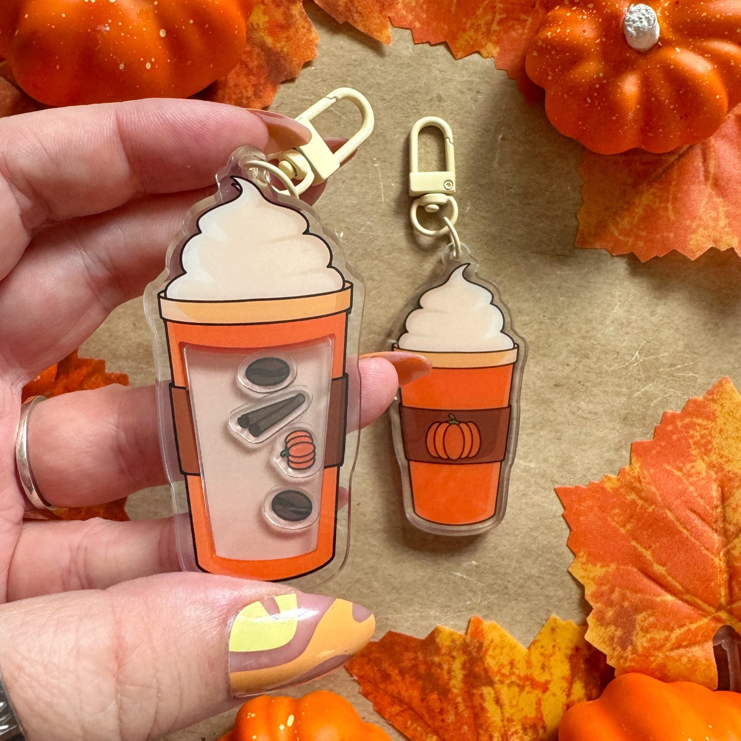 Pumpkin Spice Latte Shaker Keyring