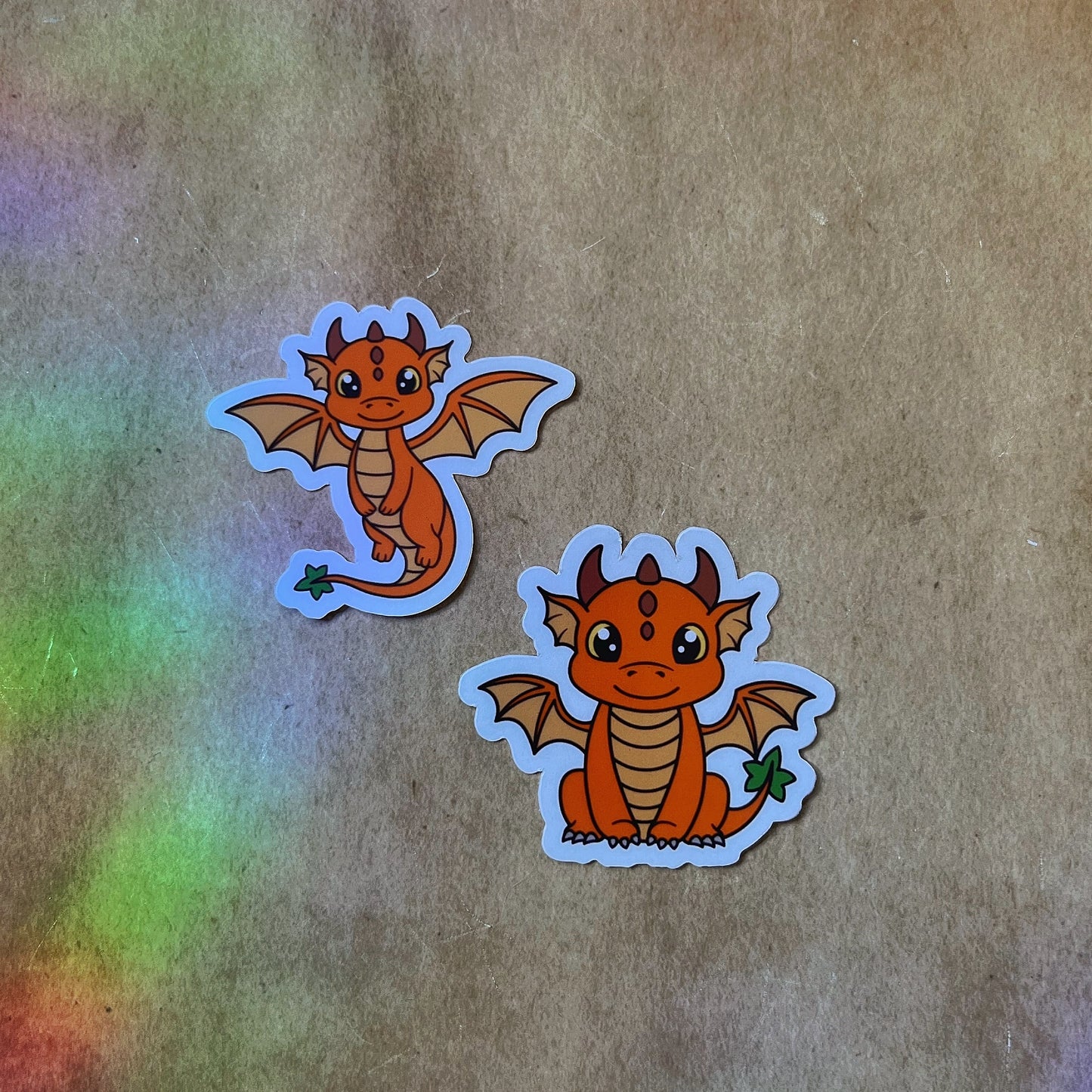 Halloween Dragon Character Sticker Pair