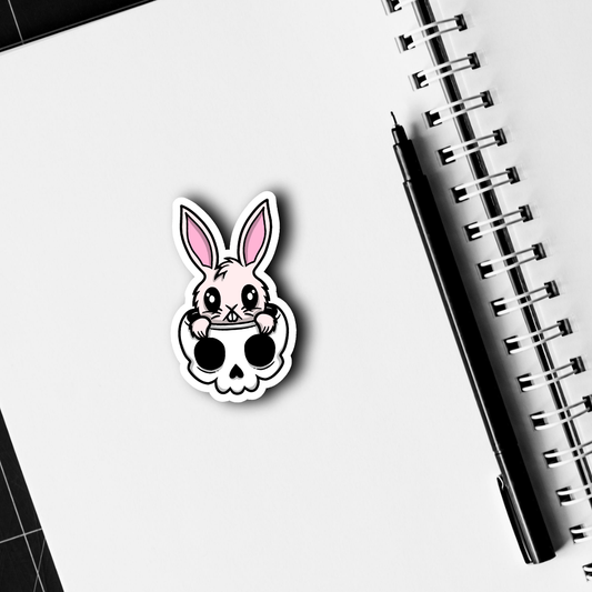 Bunny in a Skull Sticker