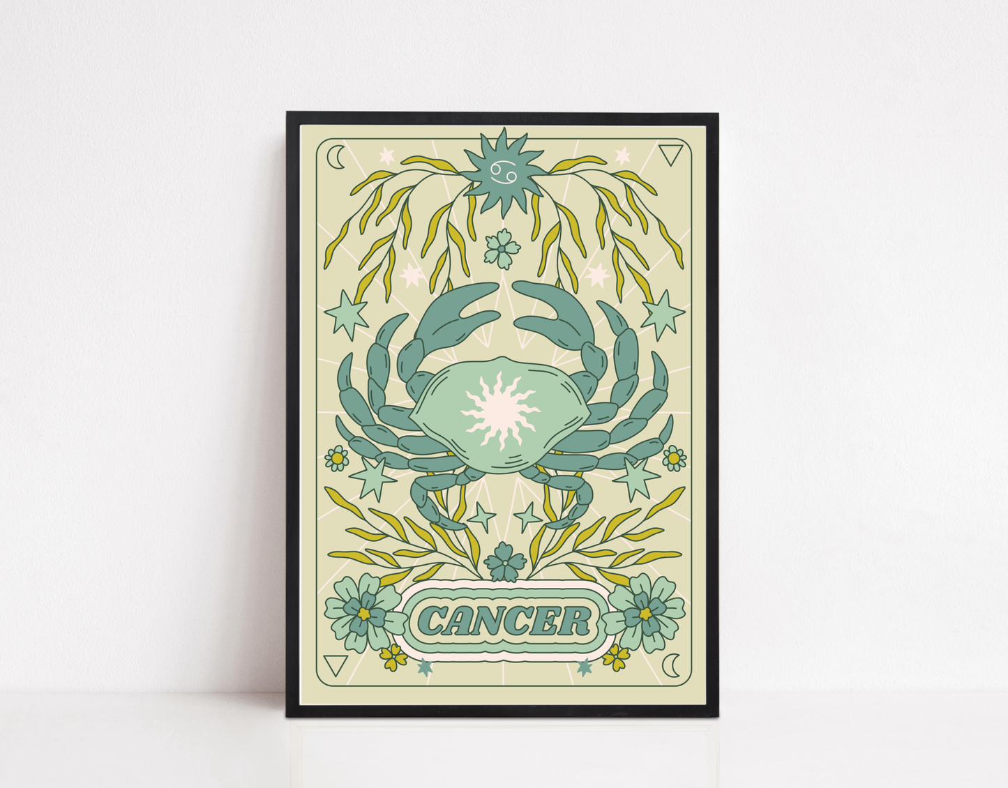 Groovy Green Astrology Art Print