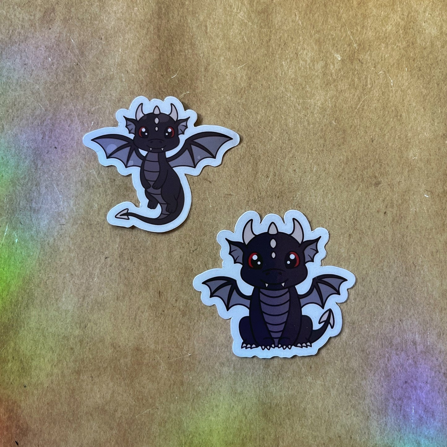 Halloween Dragon Character Sticker Pair