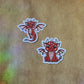 Halloween Dragon Character Sticker Pair