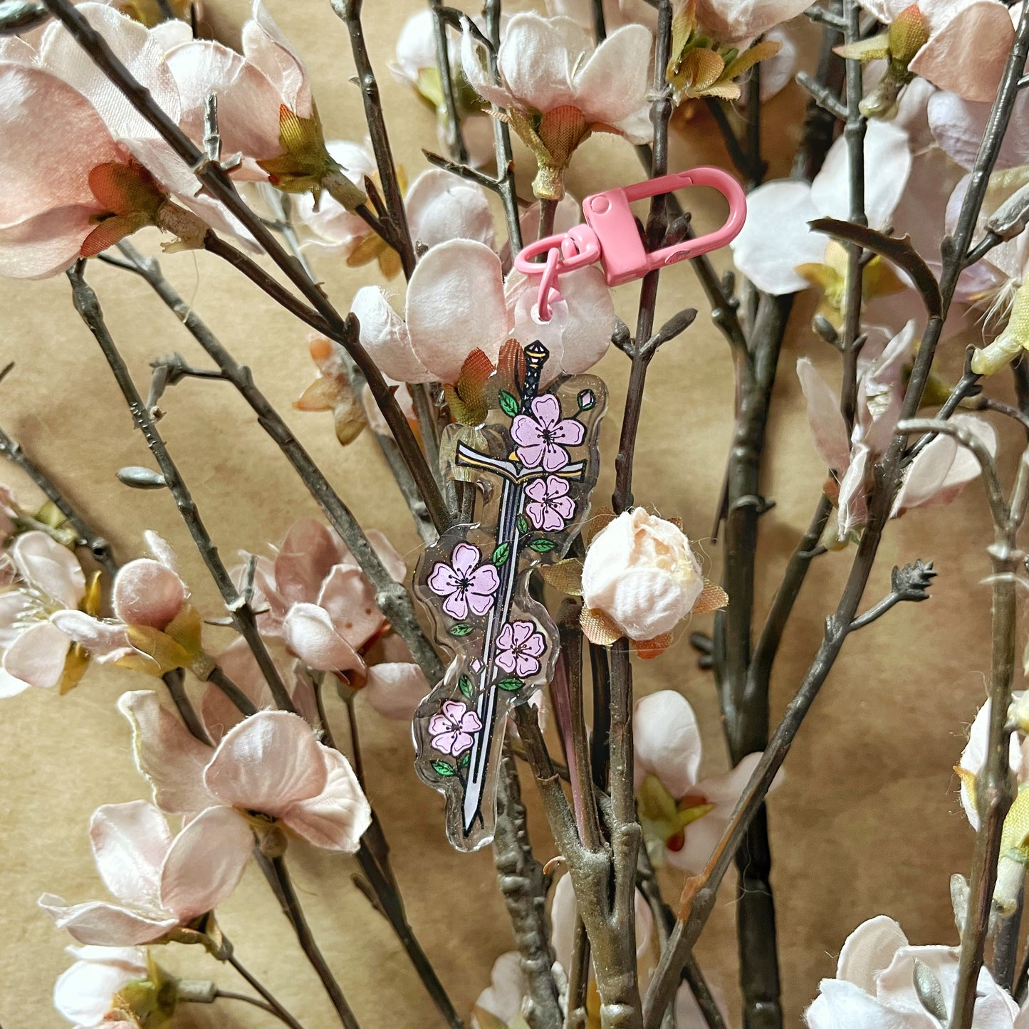 Cherry Blossom Sword Keyring