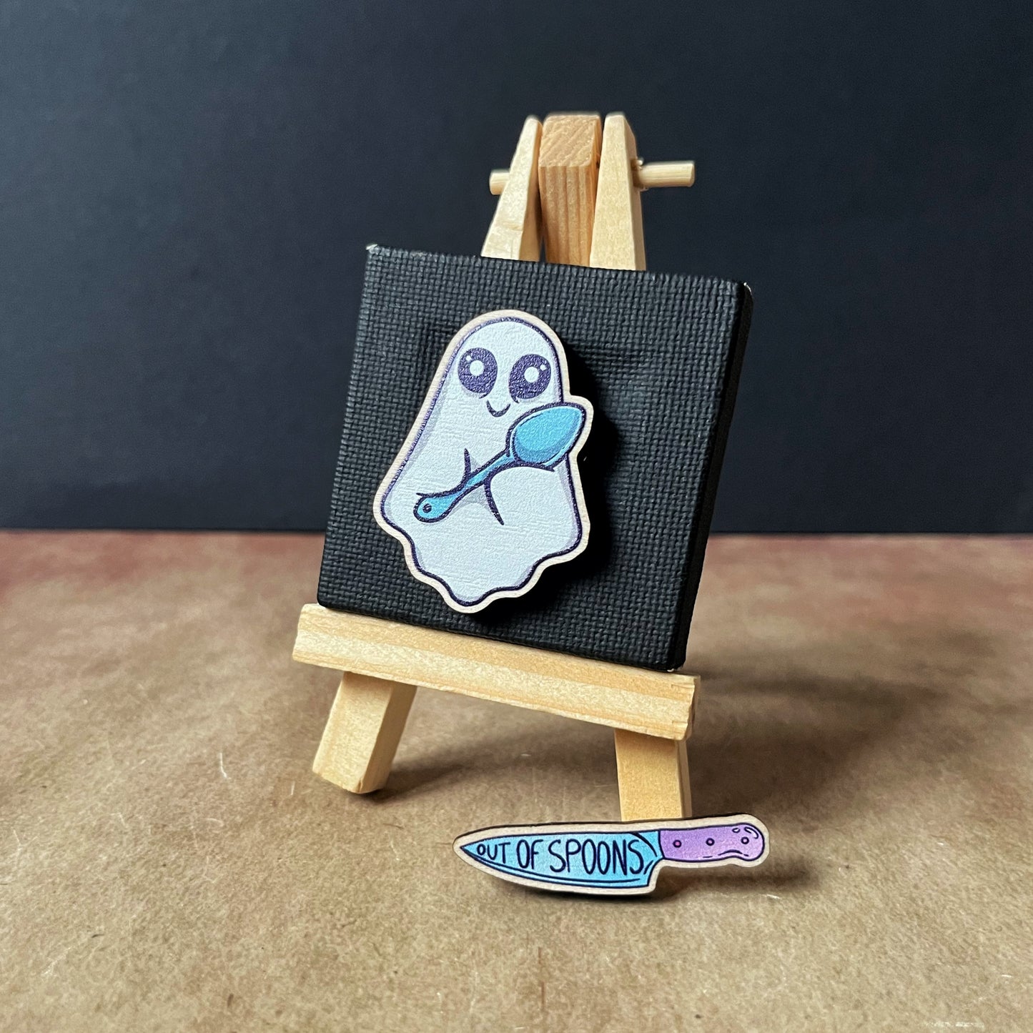 Spoonie Ghost Wooden Pins