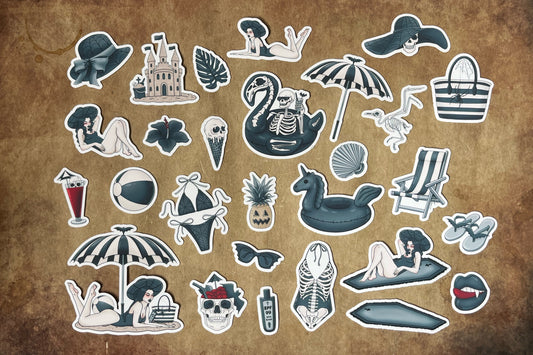 Goth on the Beach Sticker Pack