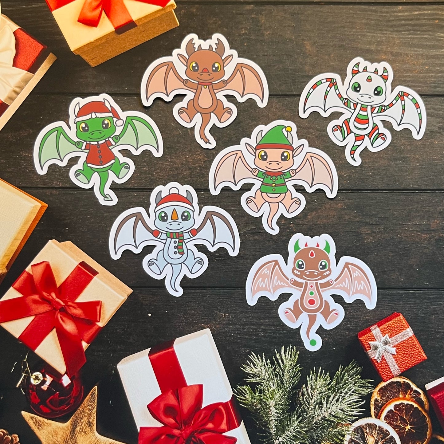 Christmas Dragon Sticker Pack