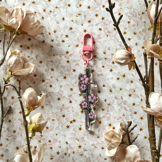 Cherry Blossom Sword Keyring