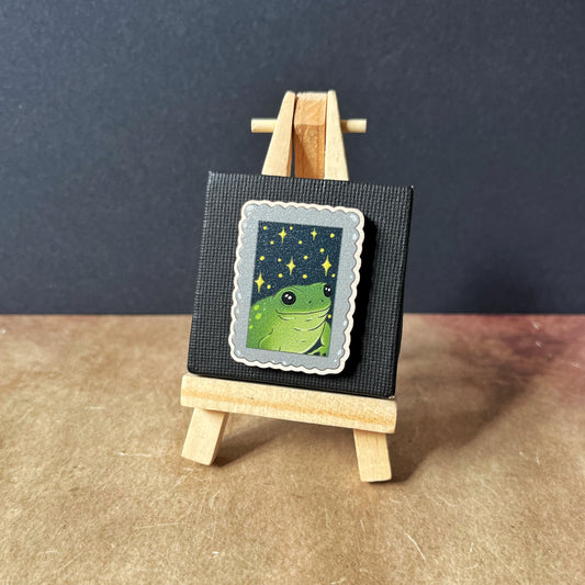 Frog Stamp Wooden Pin