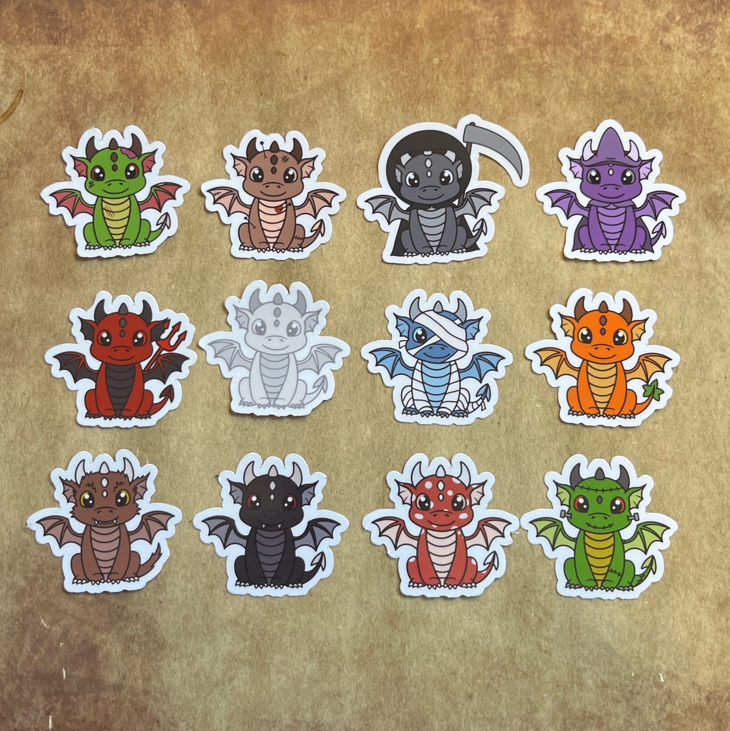 Halloween Dragon (Sitting) Sticker Pack