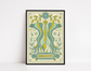 Groovy Green Astrology Art Print