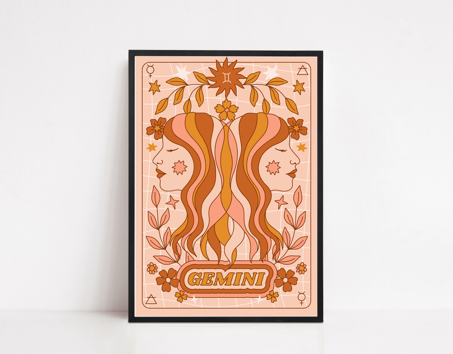 Groovy Pink Astrology Art Print