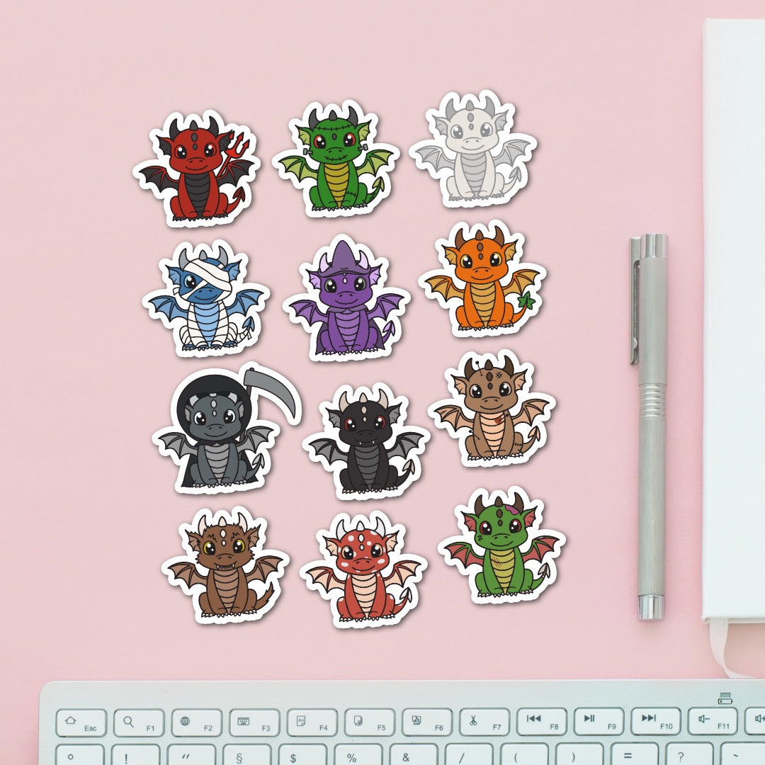 Halloween Dragon (Sitting) Sticker Pack