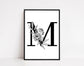 Personalised Illustrated Initial Print: Individual and Couple: Peony Print