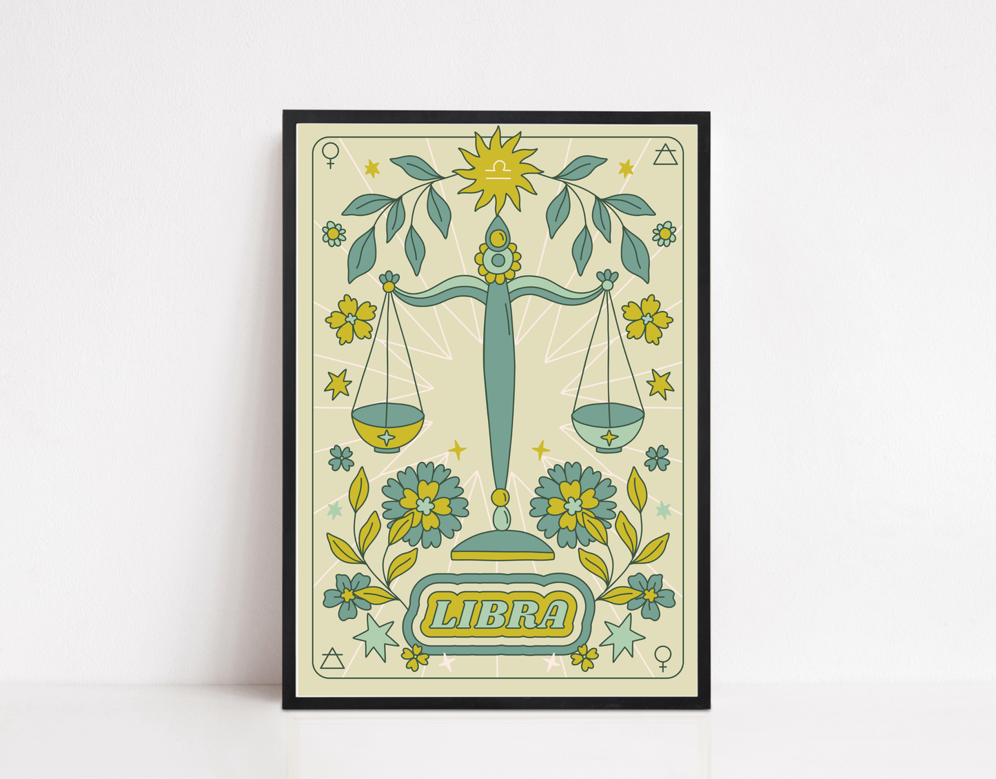 Groovy Green Astrology Art Print