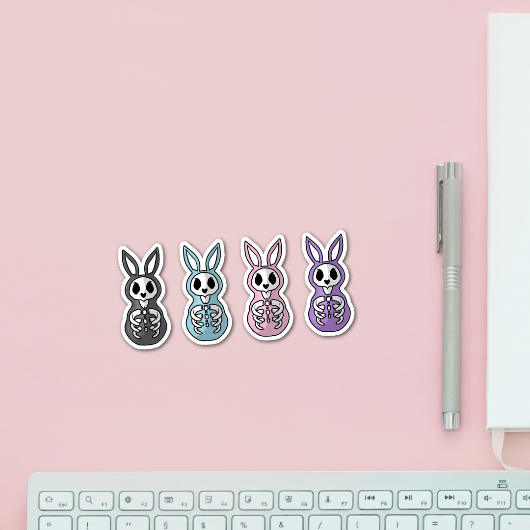 Skeleton Bunny Sticker Pack