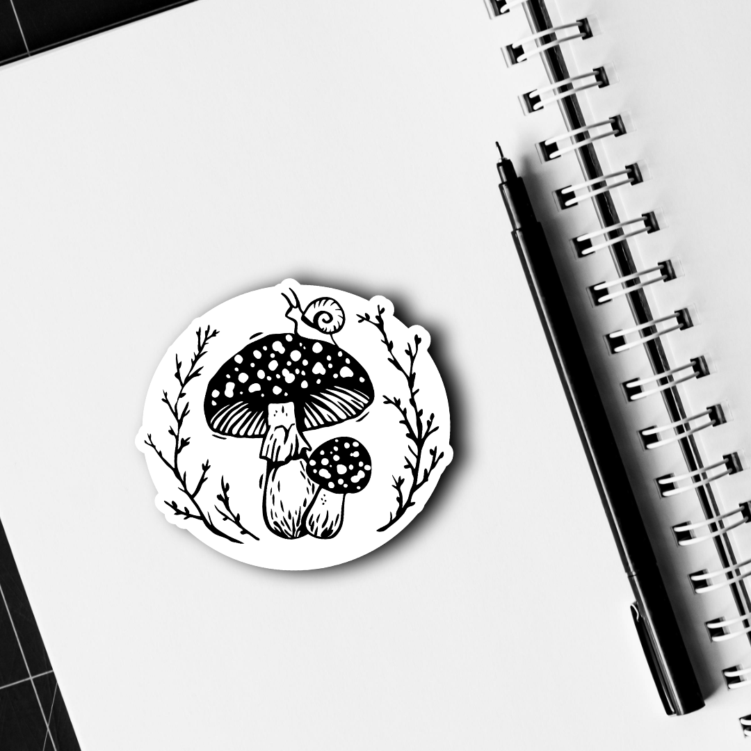 Snail on a Mushroom Sticker