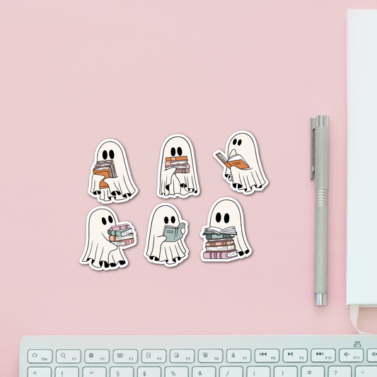 Ghosts with Books Sticker Pack