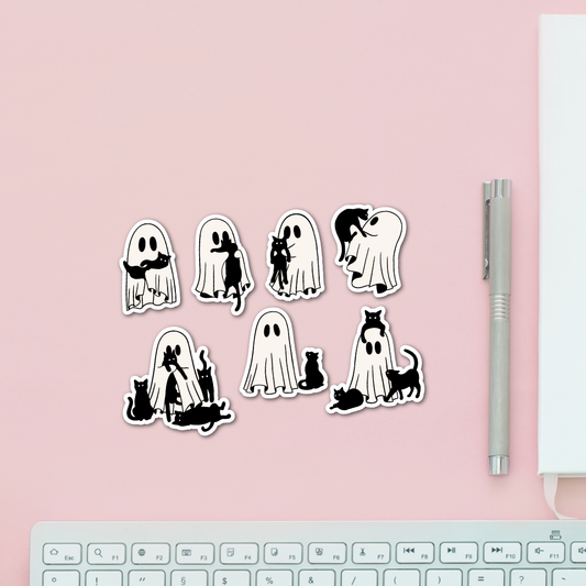 Ghosts with Cats Sticker Pack