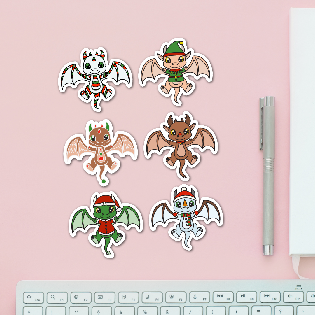 Christmas Dragon Sticker Pack