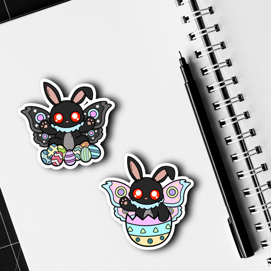 Easter Mothman/Mothbunny Sticker Pair