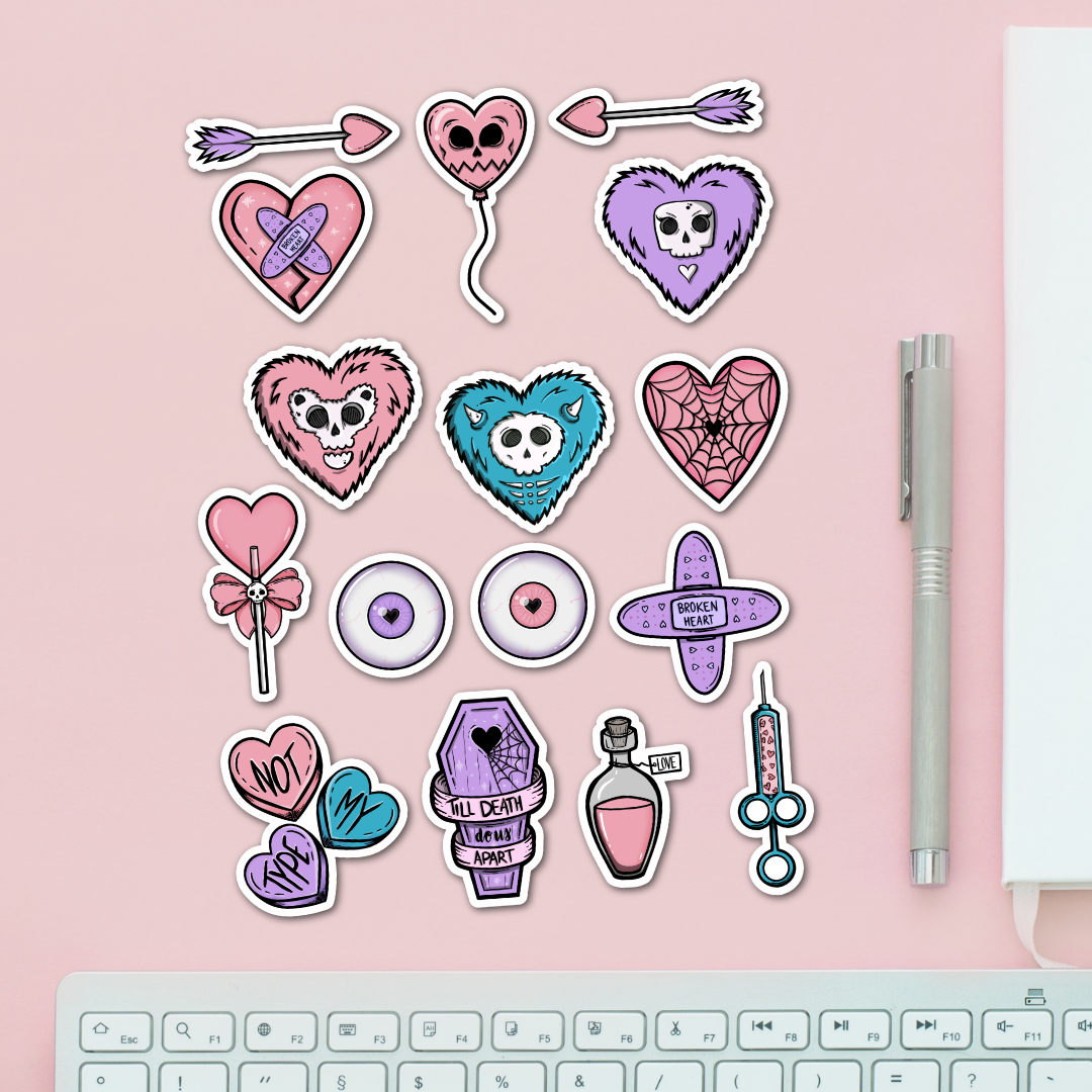 Spooky Valentine Sticker Pack