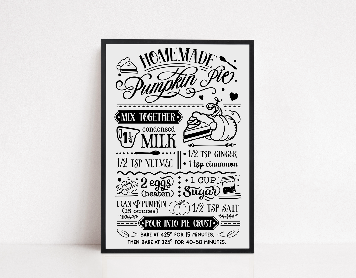 Pumpkin Pie Recipe Print