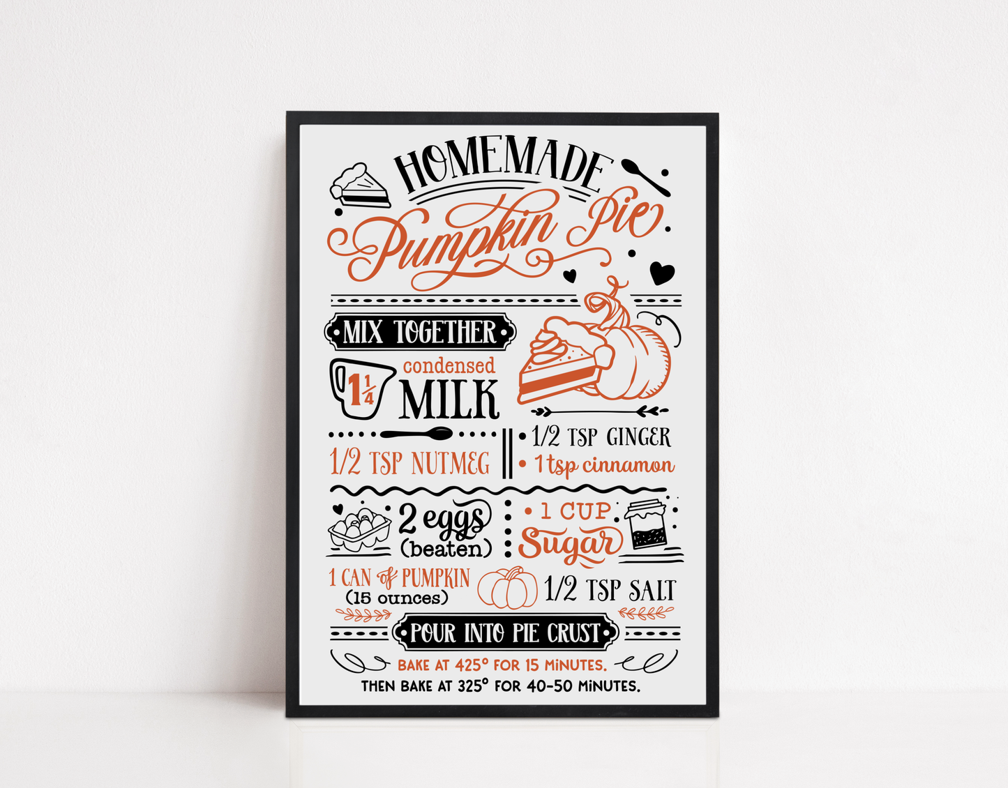 Pumpkin Pie Recipe Print