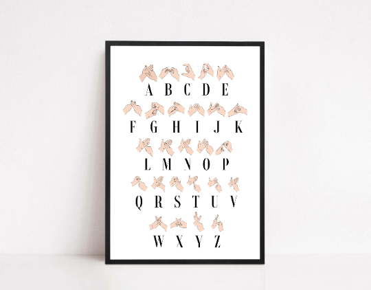 British Sign Language/Makaton/Finger Spelling Alphabet Print