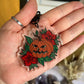 Double Sided Happy and Grumpy Pumpkin Keyring