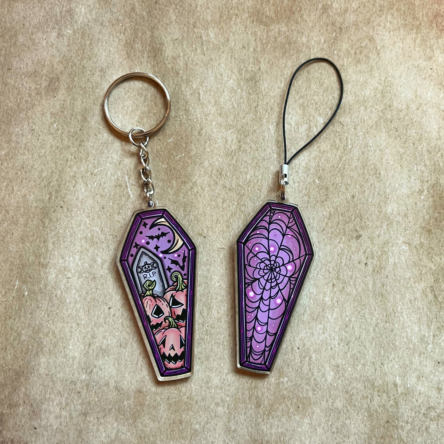 Double Sided Coffin Keyring