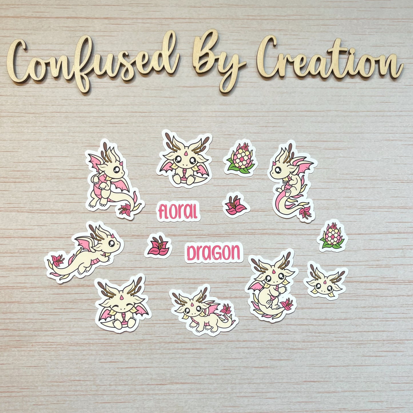 Floral Dragon Sticker Pack