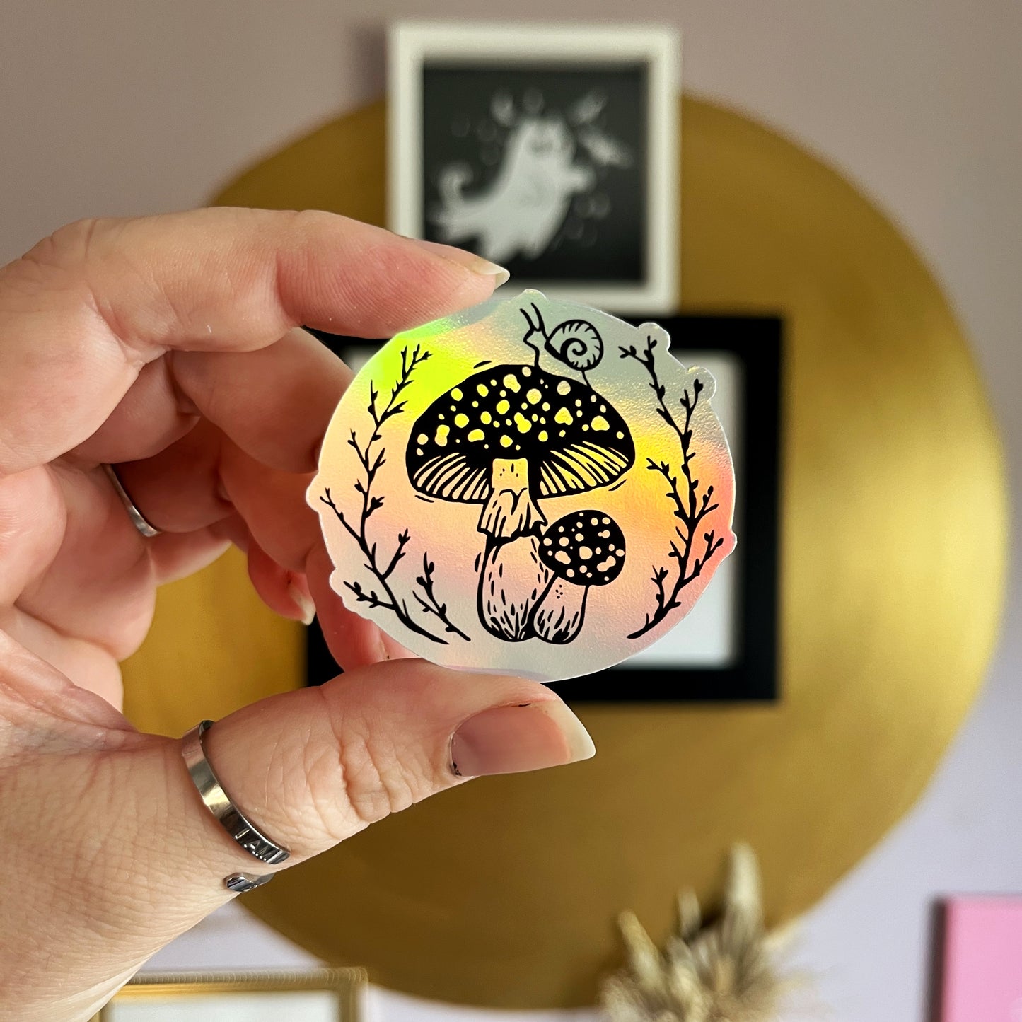 Snail on a Mushroom Sticker