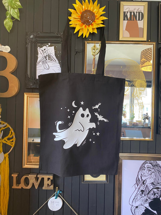 Ghost Cat Tote Bag