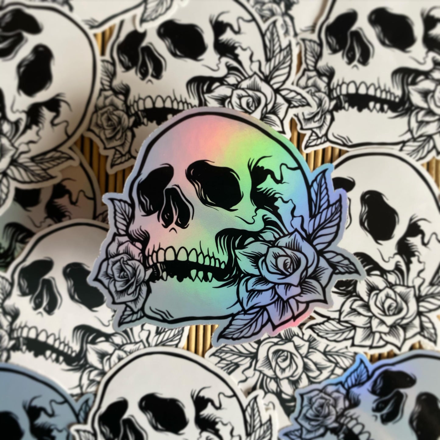 Floral Skull Sticker