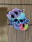 Sunflower Skull Sticker