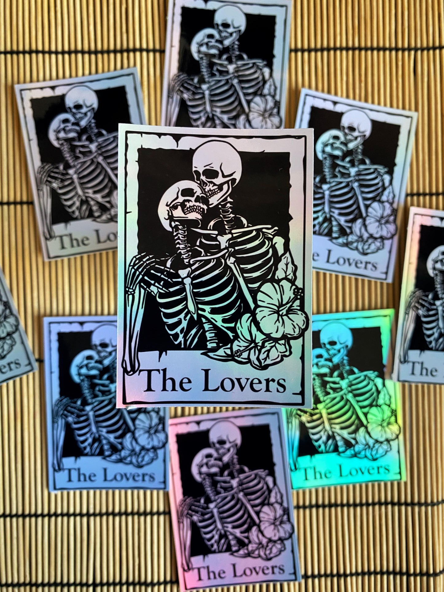 The Skeleton Lovers Tarot Style Sticker