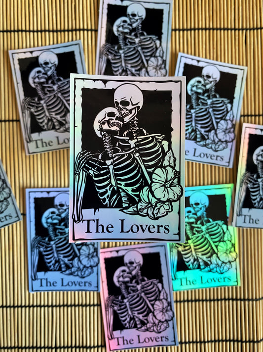 The Skeleton Lovers Tarot Style Sticker