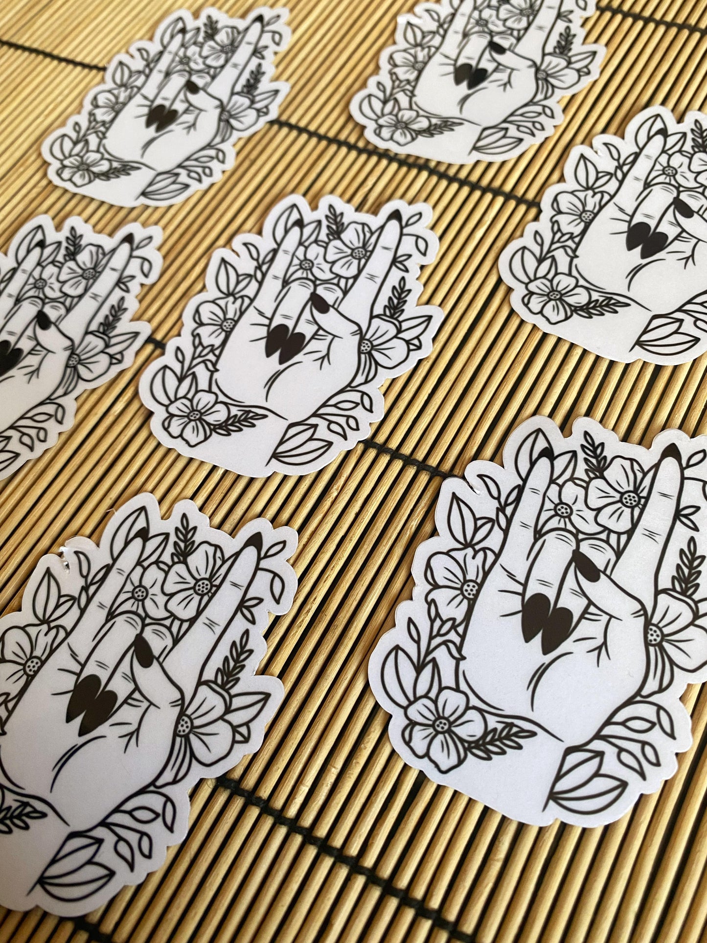 Floral Rock Hands Sticker