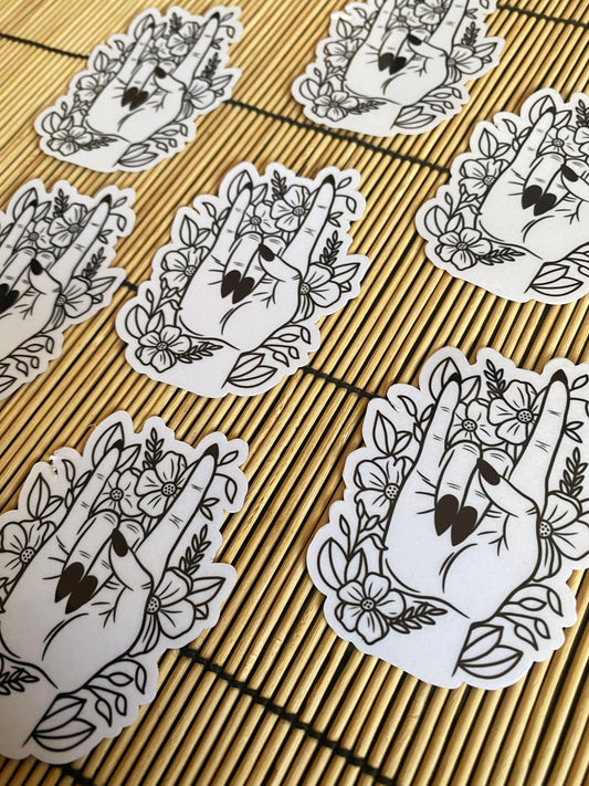 Floral Rock Hands Sticker