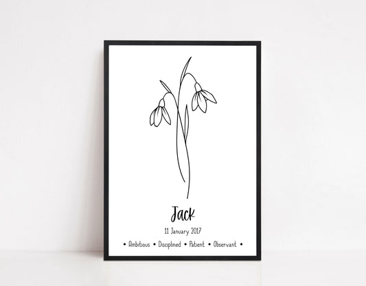 Personalised Individual Birth Flower Print