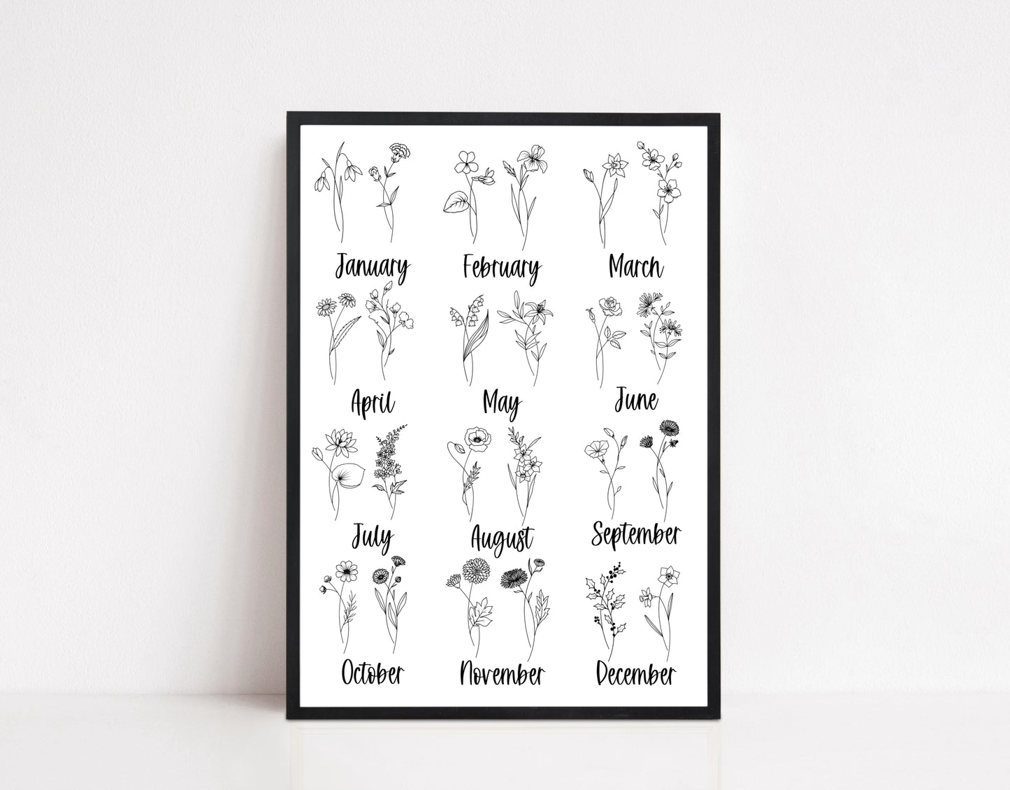 Personalised Individual Birth Flower Print