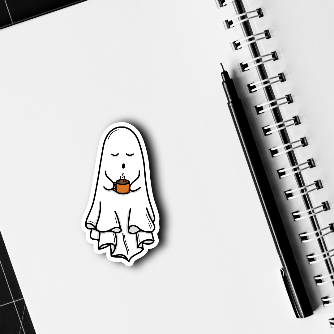 Mushroom, Pumpkin Balloon, Caffeine Ghost Sticker: Individual or Pack